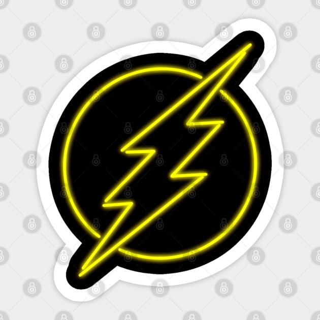 Neon speedster superhero symbol Sticker by Randomart